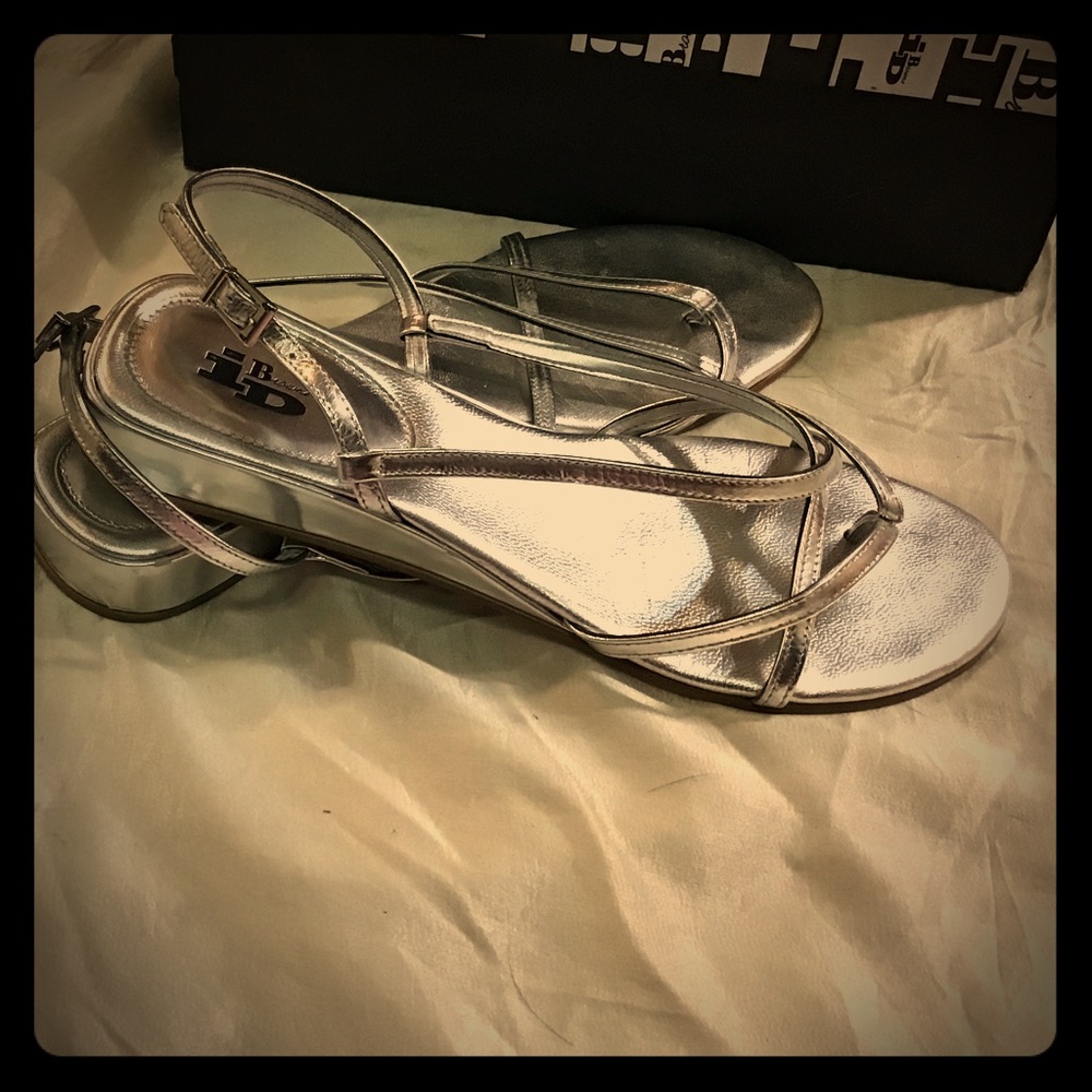 Silver strapped leather sandals